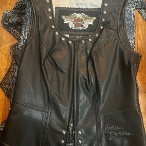 Harley-Davidson Black Leather Motorcycle Vest